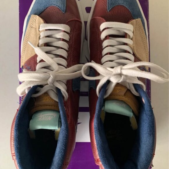 Nike SB Zoom Blazer Mid Edge L Shoe (Size 9.5) (Team Red/Navy-Light Dew) main image 7